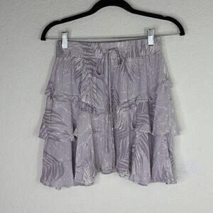 Whiteroom + Cactus Lavender Mini Skirt Size M, ruffle layered lined, summer chic